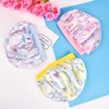 3 Pieces Kids Unicorn Satin Bonnet Wide Elastic Band Sleeping Cap Soft Silk Double Layer Night Hair Hats for Teens Toddler Child Baby