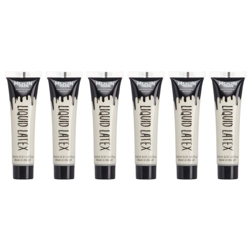 Moon Terror - Pro FX Liquid Latex - 0.50fl oz x6 - SFX Make up for Halloween, Works with Fake Blood & Face Paint - Special Effects Make up