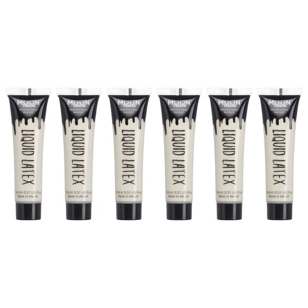 Moon Terror - Pro FX Liquid Latex - 0.50fl oz x6 - SFX Make up for Halloween, Works with Fake Blood & Face Paint - Special Effects Make up