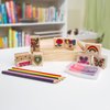 Melissa & Doug Wooden Stamp Set: Friendship - 9 Stamps, 5 Colored Pencils, and 2-Color Stamp Pad - FSC Certified