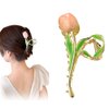 Women's Tulip Flower Shaped Hair Clips - 4inch Fashion Claw Clips, Cute Metal Shark Clips, Non-Slip Styling Accessories Gift for Girls