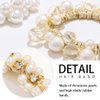 Fashey Pearl Hair Ties Beige Elastic Ponytail Holder 3 Pcs Rhinestone Hair Scrunchies Beaded Set Hairband Stretchy Hair Accessories for Women (type B)