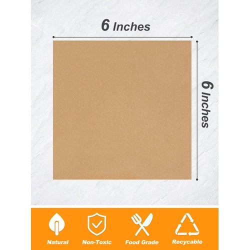 SMARTAKE 6 x 6 Inches Wax Paper for Food, 1000 Pcs Non-Stick Hamburger Patty Paper, Square Sandwich Separators Wrapping Paper, for Lunch, Restaurants, Barbecues, Picnics, Parties, Unbleached
