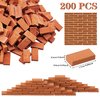 Woohome 262 PCS Mini Red Roof Tiles Mini Red Wall Bricks Set, DIY Materials Miniature Brick Scale Model Bricks and Miniature Tiles Roof Tiles Dollhouse Fake Tiles for Miniature House Buding