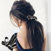 Generic 2 PCS Banana Clip Bowknot Banana Hair Clip Vertical Ponytail Claw Clip for Women Girls Ribbon Banana Hair Clip Korean Style Hair Barrette Accessories, Black, white