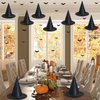 Dokeawo Witch Hat, 12 Pack Halloween Decorations, Includes 32Pcs 3D Bats, Hanging Witch Hats, Witches Costume Accessory for Halloween Party Favor, Oxford Fabric, Foldable Design, Black