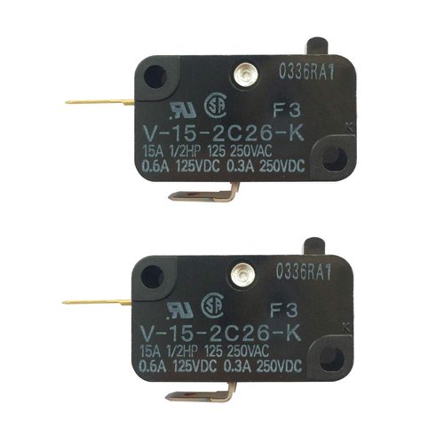 LONYE V-15-2C26-K Switch Snap Action Micro Switch Replacement for OMRON Switch Shurflo 2088 Series Pump 15A 125/250VAC (Normally Closed) (Pack of 2)