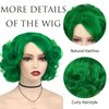 GNIMEGIL Curly Green Wigs for Women St patricks Day Short Curly Layered Wigs Big Wavy Cosplay Wigs Synthetic Hair Halloween Costume Wigs
