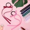 PAGOW 10 Pieces Long Silk Ribbon Hair Bands, Colourful Hair Scarf with Bow Silk Hair Ties, Satin Hair Scrunchies for Women Kids Girls