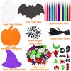 JULBEAR 276 Pcs Halloween Foam Stickers Glitter Crafts Stickers DIY Kits Adhesive Foam Art Stickers for Kids Halloween Decoration Party Supplies