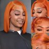 250% Density 13x4 Ginger Lace Front Wigs Human Hair Bob Wigs for Black Women 12 Inch #350 Straight Ginger Bob Wig Human Hair Glueless Ginger Wig Human Hair Pre Plucked with Natural Hairline
