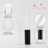 GTHER 10ML Lip Gloss Tubes Empty, Empty Lip Gloss Containers, Clear Refillable Lip Balm Bottles with Rubber Inserts and Funnel for Lip Samples Set of 10 (Matte Black + Transparent)