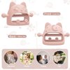 Baby Teether Toys,Silicone Teething Toys for Babies 0-6 Months,Never Drop Baby Chew Toys for Teething Relief, Teething Pacifiers,Baby Toys 0-6 Months,Ideal Gifts for Baby Shower（Cartoon Cat）