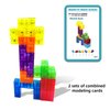 OUXIA Magnetic Building Blocks Magic Magnetic 3D Puzzle Cubes, Set of 7 Multi Shapes Magnetic Blocks with 54 Guide Cards, Children's Educational Toys and Stress Relief Fidget Toys for Kids Adults