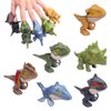 AUKSKY 6 Pack Dinosaur Collectible Figure, Snap Squad Dinosuar Toys with Movable Mouth, Dino Toys for Kids 3, 4, 5, 6+, Dinosaur Figures Gifts for Hallowen, Easter, Christmas, Birthday, Thanksgiving