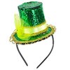 Dkomekii Green Mini Top Hat Headband St Patricks Day Irish Tiny Leprechaun Hat on Headband Fasciantor for Women Tea Party