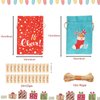 24 Pieces Christmas Countdown Bag with Drawstrings Small Christmas Gift Goody Bags for Xmas Holiday New Year Party Favors Supplies, 24 Designs Advent Calendar Bags