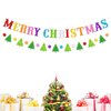 Gintison Merry Christmas Banner Green Christmas Bunting Garland Xmas Party Decorations for Mantle Fireplace Wall