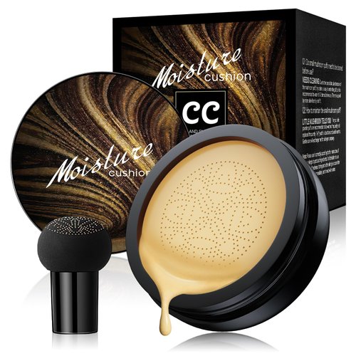 Mushroom Head Air Cushion CC Cream Foundation Gold Packaging Moisturizing Long Lasting Matte Concealer Light Weight Smoothly Makeup Base Liquid Foundation ((Buff Beige, 3.21 Ounce (Pack of 1))