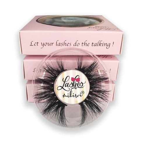 Mink lashes Mikiwi 3 Pairs Eyelashes D384-3, Real Mink Eyelashes, Fluffy Mink Lashes, Thick HandMade Full Strip Lashes, Cruelty Free Luxury Makeup Dramatic Lashes, 20mm 3D Mink Lashes
