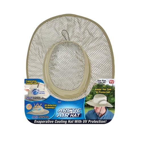 Arctic Air Evaporative Cooling Hat - UV Reflective Technology for Protection from UV Rays, Hydro-Chill Evaporative Cooling Liner, Beige, One Size (Adjustable) - Sun Hat