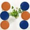 Wiooffen 48 Pcs Orange Blue Party Plates Birthday Party Disposable Paper Dessert Plates Supplies Decorations Dart War Theme Plates Tableware for Birthday Baby Shower