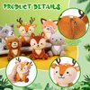 Aoriher 6 Pcs Christmas Mini Woodland Animals Plush Toys Bulk Gift4 Inch Cute Plush Bear Rabbit Squirrel Raccoon Stuffed Keychain for Baby Shower Birthday Party Table Centerpiece Decor(Regular Style)