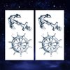 Oottati 2 Sheets Small Cute Temporary Tattoo Stickers Riding Boat Anchor Arm