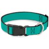 Dog Collar Plastic Clip Teal 9 to 15 Inches 1.0 Inch Wide