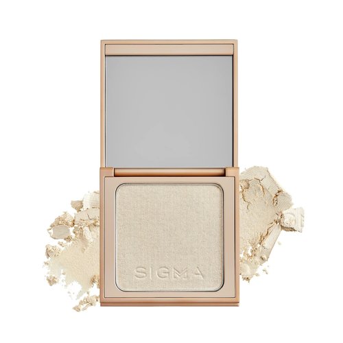 Sigma Beauty Highlighter Makeup – Illuminating Highlighting Powder for Face, Sheer Glimmer Face Highlighter for Cheeks, Cupid’s Bow, & Brow Bone (Moonbeam, Rich Pearl Metallic)