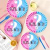 120 Pcs Gender Reveal Birthday Paper Plates Napkins, Gender Reveal Party Supplies Tableware Set for 24 Guests, Gender Reveal Themed Birthday Party Decorations for Kids Boys Girls Baby Shower