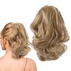 Ipetboom Short Ponytail Extension Claw - Hair Extensions Claw Fake Ponytail Hair Pieces - Classic Loose Curly Wavy Claw Clip Tails Hair Extensions for Women