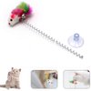 KABB 3 Pcs Cat Toy Spring Toy Elastic Spring Mouse Feather Plush Interactive Intelligence Toys with Sucking, Random Color