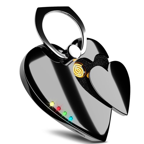 Newest Phone Ring Lighter, Compact EDC Lighter with Phone Holder for Cell Phone for Husband Boyfriend Father -Black