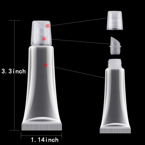 HRLORKC 50Pcs 10ml Empty Lip Gloss Tubes Empty Lip Balm Tubes for DIY Lip Gloss Balm Cosmetic
