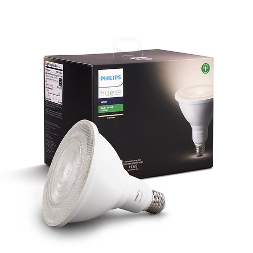 Philips Hue Smart PAR38 LED Bulb - Soft Warm White Light - 1 Pack - 1300LM - E26 - Outdoor - Weatherproof - Control with Hue App - Works with Alexa, Google Assistant and Apple Homekit