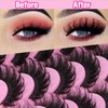 Lashes Fluffy Russian Strip Mink Lashes 18mm D Curl 12 Pairs Wispy Fake Eyelashes Natural Extension Fox Eye Lashes Pack by Yawamica