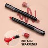 6 Colors Matte Lip Crayon Set, Velvet Creamy Lipstick Lip Liner Pencil Set, Intense Full Coverage Long-Lasting Soft Matte Lipstick Kit with Built-in Sharpener
