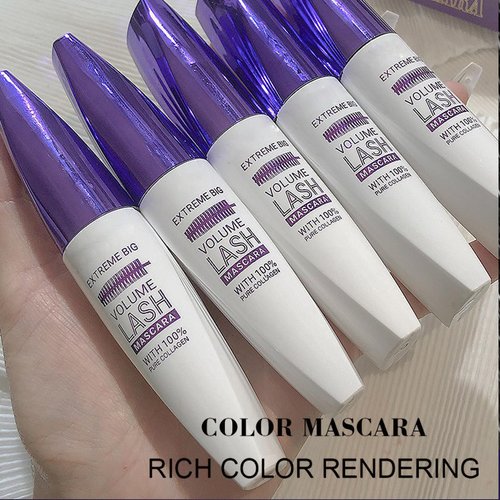 5D White Waterproof Mascara Hypoallergenic Formula for Lengthening and Thickening - Colorful Silk Fiber, Smudge-proof, Perfect for Daily Use and Special Occasions
