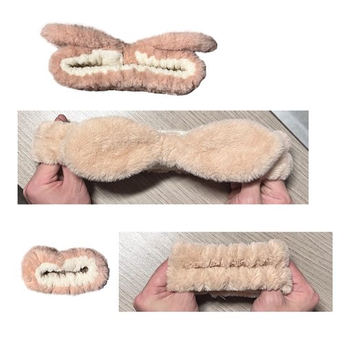 Cute Face Wash Headband & Wristbands Set - 1 Kawaii Skincare Headband with 2 Microfiber Spa Wrist Bands, Premium Sewing Soft & Absorbent Head Bands for Washing Face Makeup Hair Care (Khaki)