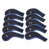 Sword &Shield sports Neoprene Zipper Golf Club Iron Head Covers Iron Covers 10pcs/Set(Black&Blue)