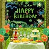 Obussgar Reptile Party Decorations, Reptile Birthday Party Backdrop Supplies, Lizard Snake Crocodile Backdrop Decorations for Kids Birthday Party