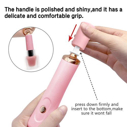 Pink Nail Lacquer Shaker, Nail Polish Mixer, Portable Electric Eyelash Glue Shaker with 2 Connectors and 8 Sizes of Caliber Liquid Evenly Mixer for Eyelash Extension Lash Glue Ink