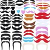 Tatuo 68 Pcs Fake Eyebrows and Mustaches Self Adhesive Mustaches Stickers Set Funny Fake Unibrow Stick on Beard for Halloween Masquerade Party Costume Accessories