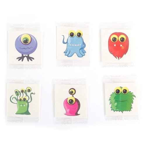 Fun Central 72 Pieces - Monster Temporary Tattoos for Kids & Adults - Assorted