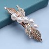 Yheakne Bridal Pearl Rhinestone Hair Clip Comb Shining Headwear Crystal Hair Clamp Barrette Wedding Headpieces Hair Accessories for Women and Girls (Gold Champagne)