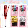 TXMLXY 24 Pcs Glitter Noisemakers, Metal Tassel Music Birthday Blowers, Horn Whistles Party Favors Blow Out, Kids New Year's Eve Noisemakers (Color, Gold, Silver)