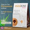 MiniKini Permanent Bikini Hair Dye Coloring Kit Dark Brown Dark Blonde Black Long Lasting Result and VAJ-J VISOR Ladies Intimate Area Protective Shield Cover (Dark Brown, Minikini Dark Brown + Vajj)