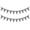 VILIFEVER 2 Pieces Black and White Checkered Flags Banner, Double Sided Checkered Pennant Banner for Racing Party Decorations Race Car Baby Shower Birthday Party Supplies