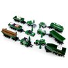 Kid's Farm Toys Tractor Trailer Trucks Vehicle Playset Grain Loader Forklift Pickup Tow Truck Towing Water Tank Log Transport, 12 Pieces Die Cast Farming Toy Vehicles Model Car, Boys Toy Gifts, green